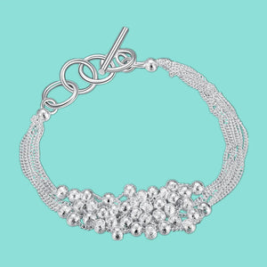 925 Silver Beaded Bracelet Wedding Party Jewelry