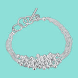 925 Silver Beaded Bracelet Wedding Party Jewelry