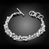 925 Silver Beaded Bracelet Wedding Party Jewelry