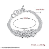925 Silver Beaded Bracelet Wedding Party Jewelry
