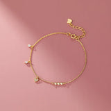 925 Silver Heart Zircon Bracelet for Women