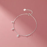 925 Silver Heart Zircon Bracelet for Women