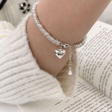 925 Silver Love Charm Bracelet Circle Moveable