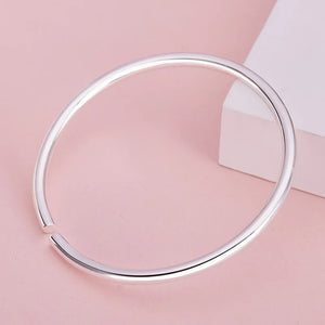 925 Sterling Silver Open Bracelets Bangles For Women Jewelry