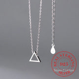 925 Sterling Silver Triangle Choker Necklace Pendant for Women
