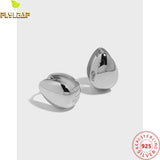 925 Silver Water Droplets Hoop Earrings Platinum Plating