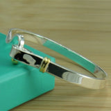 925 Silver Bead Bangle Bracelet for Women Wedding Charm Party Jewelry
