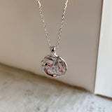 925 Silver Leaf Pendant Necklace Women Geometric Coin Jewelry