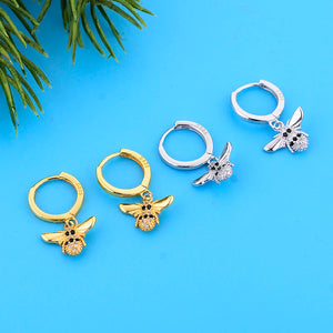 925 Silver Bee Hoop Earrings for Women