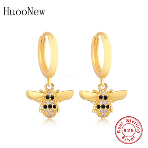 925 Silver Bee Hoop Earrings for Women