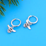 925 Silver Bee Hoop Earrings for Women