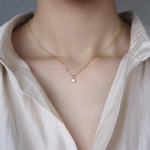 925 Silver Zircon Pendant Necklace Classic Jewelry for Women