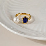 925 Silver Pearl Zircon Ring for Women - Retro Versatile Jewelry