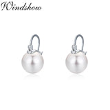 925 Silver Faux Pearl Drop Dangle Earrings for Women