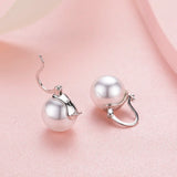 925 Silver Faux Pearl Drop Dangle Earrings for Women