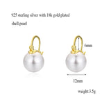 925 Silver Faux Pearl Drop Dangle Earrings for Women
