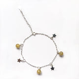 925 Silver Chain Anklets Rutilated Quartz Anklets Wealth Luck Gemstone