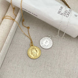 925 Silver Dollar Coin Pendant Necklace 1988 American Queen Head