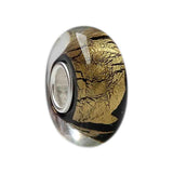 925 Sterling Silver Foil Glass 3D Flower European Charm Beads