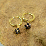 925 Sterling Silver Zircon Clover Drop Earrings