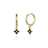 925 Sterling Silver Zircon Clover Drop Earrings