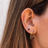 925 Sterling Silver Zircon Clover Drop Earrings