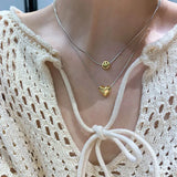 925 Silver Heart Sparklin Chain Necklace For Women Chocker