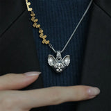 925 Silver Leaf Chain Choker Necklace Fine Jewelry