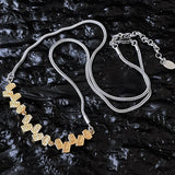925 Silver Leaf Chain Choker Necklace Fine Jewelry
