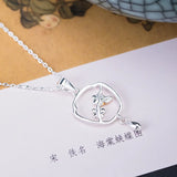 925 Silver Lilac Flowers Pendant Necklace Vintage Jewelry