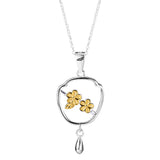 925 Silver Lilac Flowers Pendant Necklace Vintage Jewelry