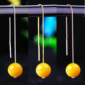 925 Sterling Silver Tassel Chain Dangle Drop Earrings