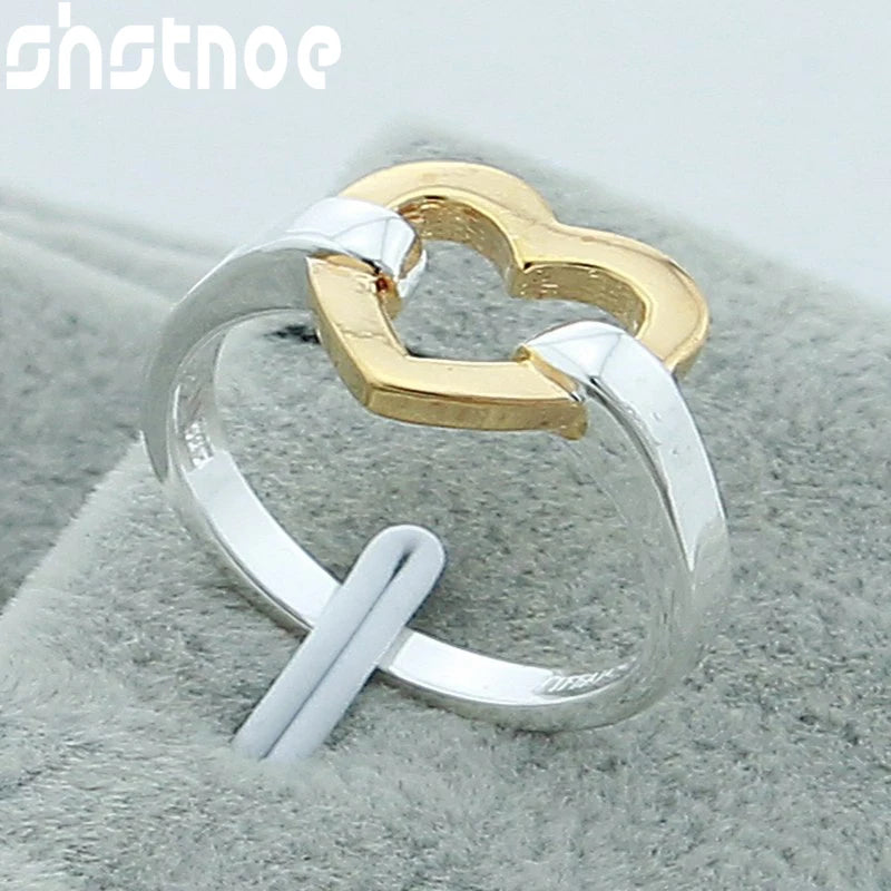 925 Sterling Silver Love Heart Ring For Women Engagement Wedding Charm Party Jew