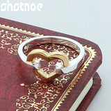 925 Sterling Silver Love Heart Ring For Women Engagement Wedding Charm Party Jew