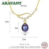 925 Silver Necklace Cubic Zircon Freshwater Pearl Pendant Jewelry