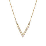 925 Silver V-Shaped Necklace Pav? Zircon Women Charm Jewelry