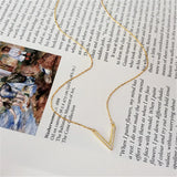 925 Silver V-Shaped Necklace Pav? Zircon Women Charm Jewelry