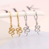 925 Silver Gothic Snake Hoop Earring for Women