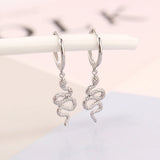 925 Silver Gothic Snake Hoop Earring for Women