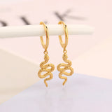 925 Silver Gothic Snake Hoop Earring for Women
