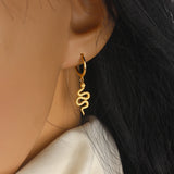 925 Silver Gothic Snake Hoop Earring for Women