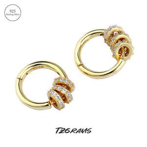 925 Silver Plated Earrings Round Removable Ear Buckle Jewelry