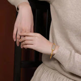 925 Silver Plated Jade Bamboo Bracelet