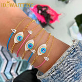 925 Silver Plated Pink Thread Bracelet Women Colorful Rope Chain