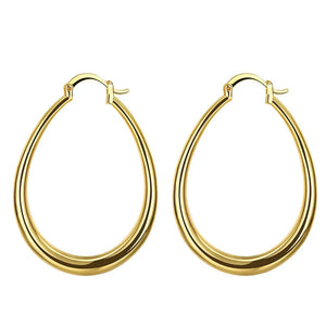 925 Silver Gold/Rose/Silver 44MM U Hoop Earrings Woman Lady Gift Statement
