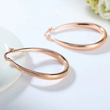 925 Silver Gold/Rose/Silver 44MM U Hoop Earrings Woman Lady Gift Statement