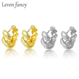 925 Silver Small Hoop Earrings Twisted Croissant Piercing