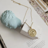 925 Silver Eye Pendant Necklace Coin Choker Short Chain Lucky Jewelry