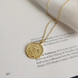 925 Silver Eye Pendant Necklace Coin Choker Short Chain Lucky Jewelry