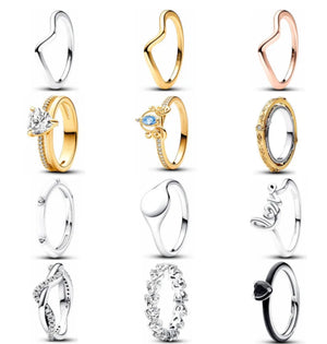 925 Silver Zircon Pumpkin Car Interwoven Ring Women's Gift Jewelry
